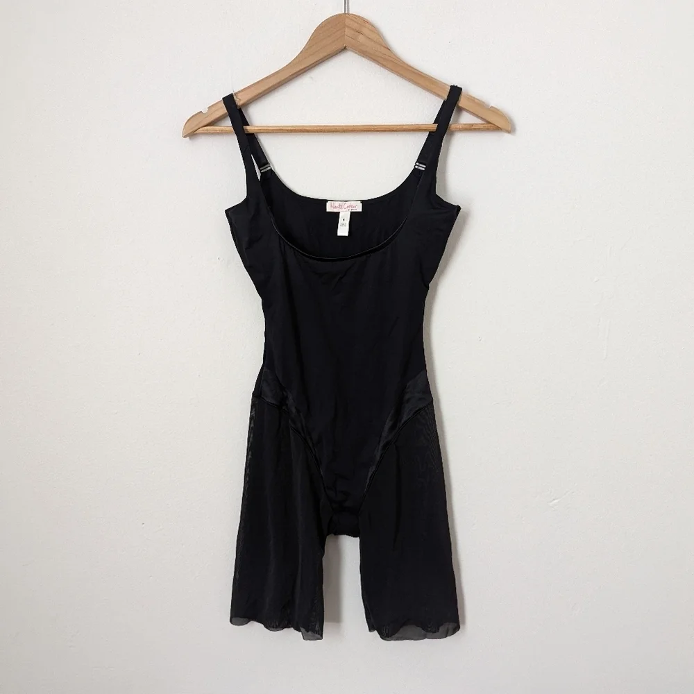 Haute Contour by SPANX Pitch Black Open Busy Mid Thigh Shapewear Bodysuit